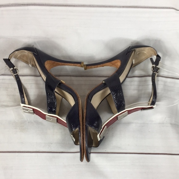 ❤️LAMB NAVY PATENT T STRAP SANDALS - Picture 4 of 7